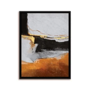 Tableau Abstrait – Noir & Or Texturé