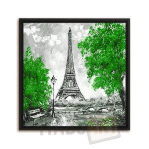 Tableau Tour Eiffel – Noir, Blanc & Vert