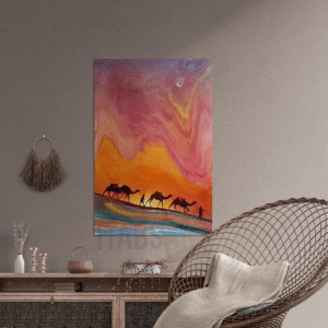 Caravane au crépuscule